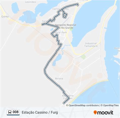 Rota da linha 008 cassino junção: horários, paradas e mapas 